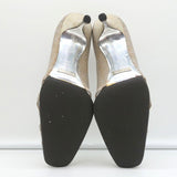 Dolce & Gabbana Pumps Gold Jacquard Lame Size 38 Cutout Heels - Celebrity Owned