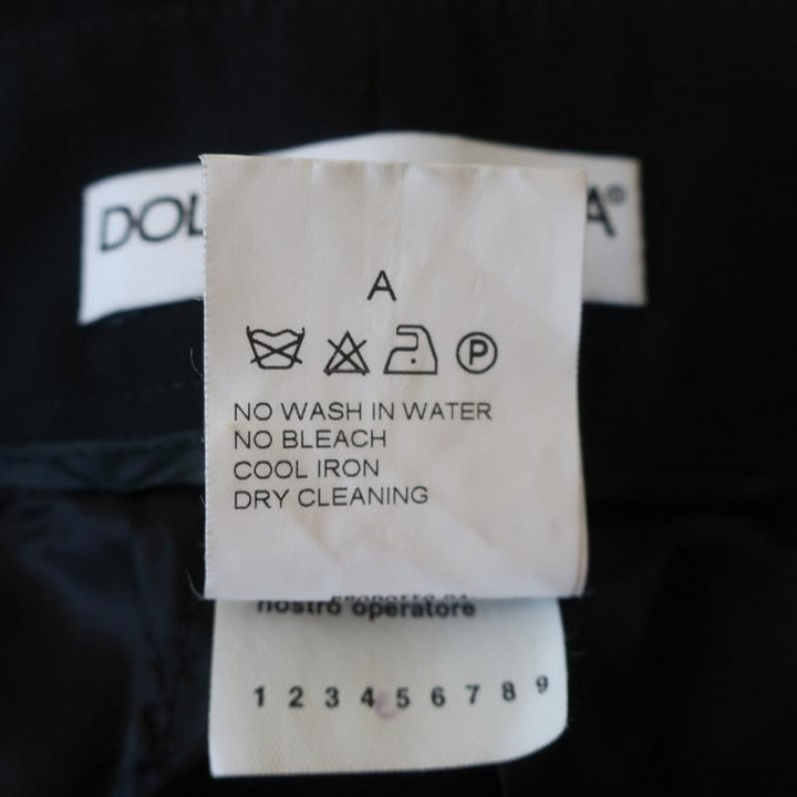 Dolce &amp; Gabbana Trousers Black Stretch Wool Size 38 Straight Leg Dress Pants - Celebrity Owned