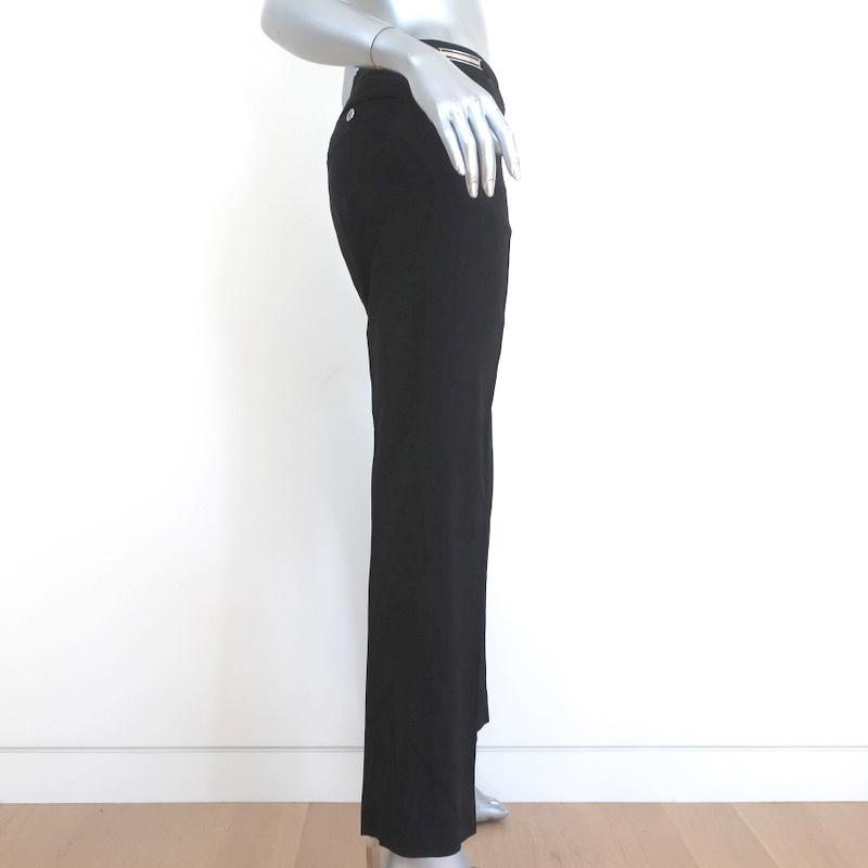 Dolce &amp; Gabbana Trousers Black Stretch Wool Size 38 Straight Leg Dress Pants - Celebrity Owned