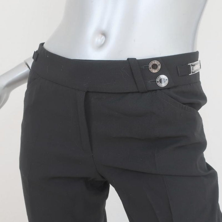 Dolce &amp; Gabbana Trousers Black Stretch Wool Size 38 Straight Leg Dress Pants - Celebrity Owned
