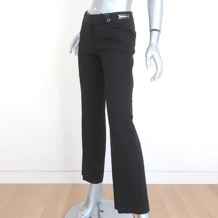 Dolce &amp; Gabbana Trousers Black Stretch Wool Size 38 Straight Leg Dress Pants - Celebrity Owned