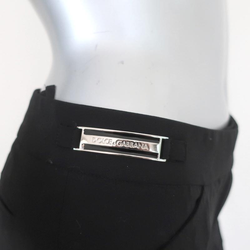 Dolce &amp; Gabbana Trousers Black Stretch Wool Size 38 Straight Leg Dress Pants - Celebrity Owned