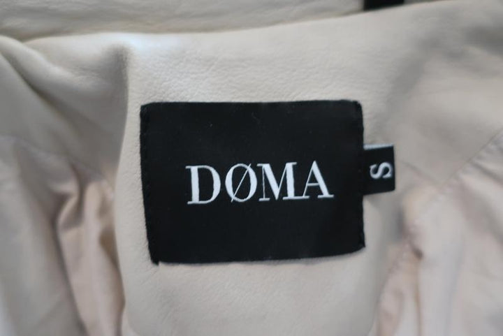 Doma Darken Leather Biker Jacket Ecru Size Small Motorcycle Jacket - Celebrity Owned