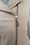 Doma Darken Leather Biker Jacket Ecru Size Small Motorcycle Jacket - Celebrity Owned