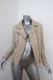 Doma Darken Leather Biker Jacket Ecru Size Small Motorcycle Jacket - Celebrity Owned