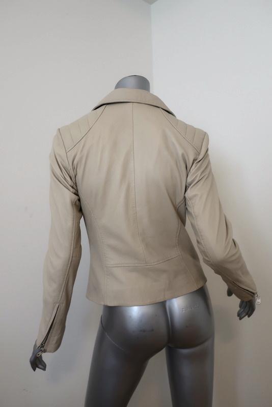 Doma Darken Leather Biker Jacket Ecru Size Small Motorcycle Jacket - Celebrity Owned
