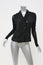 Donna Karan Double Breasted Blazer Black Jersey Size 4 Inside-Out Style Jacket