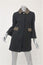 Draper James Coat Aubrey Black Wool Size 2 Peplum Sleeve Jacquard-Trim Jacket