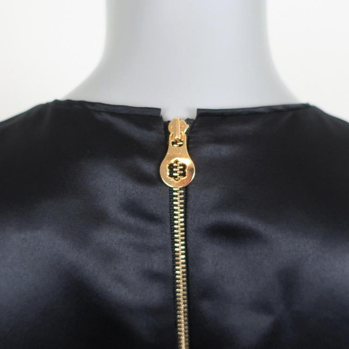 Draper James Crystal-Embellished Dress Black Satin Size 2 Sleeveless Mini - Celebrity Owned