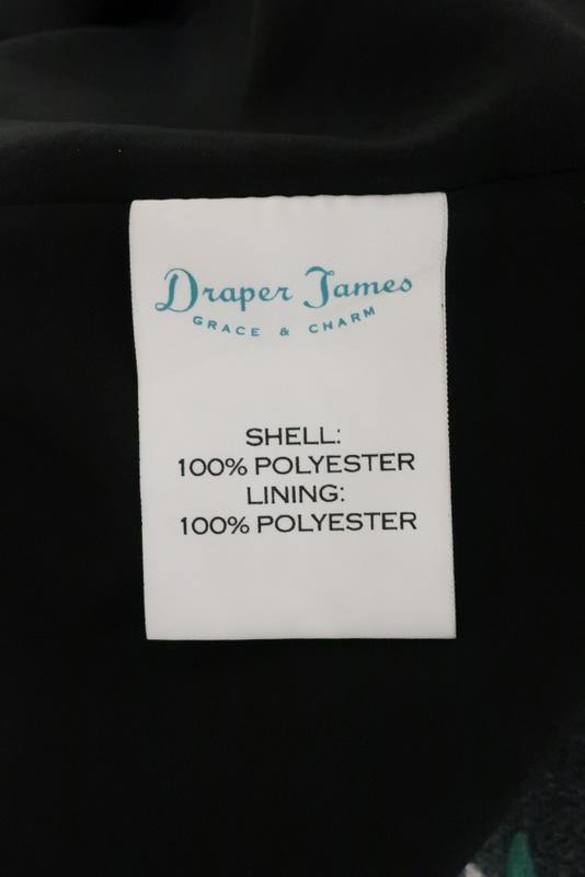 Draper James Dress Black Floral Print Crepe Size 2 Short Sleeve V-Neck Mini - Celebrity Owned