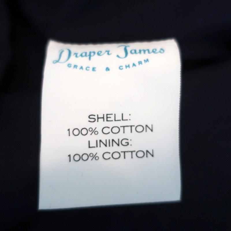 Draper James Peplum Sleeve Jacket Navy Cotton Size Extra Small NEW - Celebrity Owned