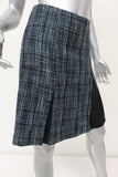 Draper James Susannah Tweed Skirt Blue/Black Size 2 Pleated A-Line - Celebrity Owned