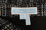 Draper James Susannah Tweed Skirt Blue/Black Size 2 Pleated A-Line - Celebrity Owned