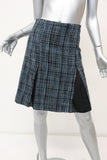 Draper James Susannah Tweed Skirt Blue/Black Size 2 Pleated A-Line - Celebrity Owned