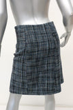 Draper James Susannah Tweed Skirt Blue/Black Size 2 Pleated A-Line - Celebrity Owned