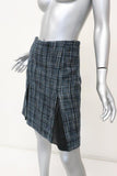 Draper James Susannah Tweed Skirt Blue/Black Size 2 Pleated A-Line - Celebrity Owned