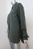 Dries Van Noten Army Shirt Olive Cotton Size 44 Long Sleeve Button Down Top - Celebrity Owned
