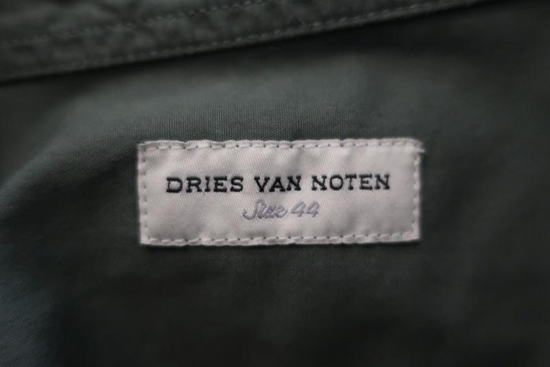 Dries Van Noten Army Shirt Olive Cotton Size 44 Long Sleeve Button Down Top - Celebrity Owned