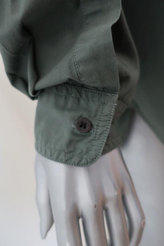 Dries Van Noten Army Shirt Olive Cotton Size 44 Long Sleeve Button Down Top - Celebrity Owned