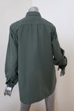 Dries Van Noten Army Shirt Olive Cotton Size 44 Long Sleeve Button Down Top - Celebrity Owned