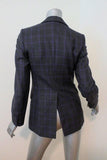 Dries Van Noten Blazer Gray/Purple Checked Wool Size 34 Two-Button Jacket - Celebrity Owned