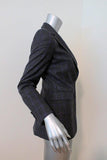 Dries Van Noten Blazer Gray/Purple Checked Wool Size 34 Two-Button Jacket - Celebrity Owned