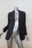 Dries Van Noten Blazer Gray/Purple Checked Wool Size 34 Two-Button Jacket - Celebrity Owned