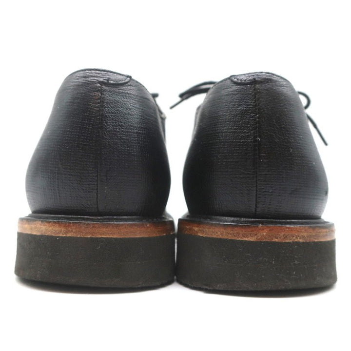 Dries Van Noten Lace-Up Oxfords Black Textured Leather Size 41 Derby Shoes - Celebrity Owned