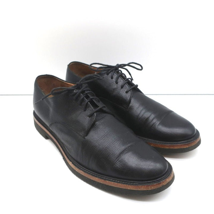 Dries Van Noten Lace-Up Oxfords Black Textured Leather Size 41 Derby Shoes - Celebrity Owned