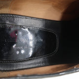 Dries Van Noten Lace-Up Oxfords Black Textured Leather Size 41 Derby Shoes - Celebrity Owned