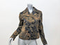 Dries Van Noten Metallic Jacquard Double Breasted Jacket Charcoal/Gold Size 42