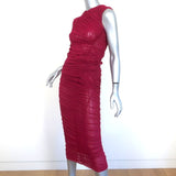 Dries Van Noten Ruched Mesh Top and Midi Skirt Set Fuchsia Size Small - Celebrity Owned