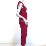 Dries Van Noten Ruched Mesh Top and Midi Skirt Set Fuchsia Size Small - Celebrity Owned