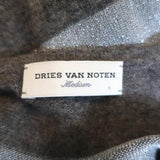 Dries Van Noten Sweater Silver/Gray Metallic Striped Knit Pullover Size Medium - Celebrity Owned