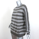 Dries Van Noten Sweater Silver/Gray Metallic Striped Knit Pullover Size Medium - Celebrity Owned