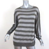 Dries Van Noten Sweater Silver/Gray Metallic Striped Knit Pullover Size Medium - Celebrity Owned