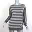 Dries Van Noten Sweater Silver/Gray Metallic Striped Knit Pullover Size Medium