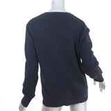 Dries Van Noten V-Neck Pullover Sweater Navy Alpaca-Blend Size Large - Celebrity Owned