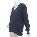 Dries Van Noten V-Neck Pullover Sweater Navy Alpaca-Blend Size Large - Celebrity Owned