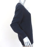 Dries Van Noten V-Neck Pullover Sweater Navy Alpaca-Blend Size Large - Celebrity Owned