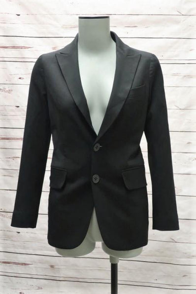 Dsquared2 Blazer Black Stretch Wool Size 38 Two Button Jacket - Celebrity Owned