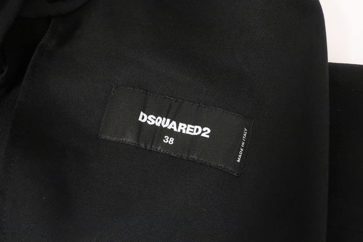 Dsquared2 Blazer Black Stretch Wool Size 38 Two Button Jacket - Celebrity Owned
