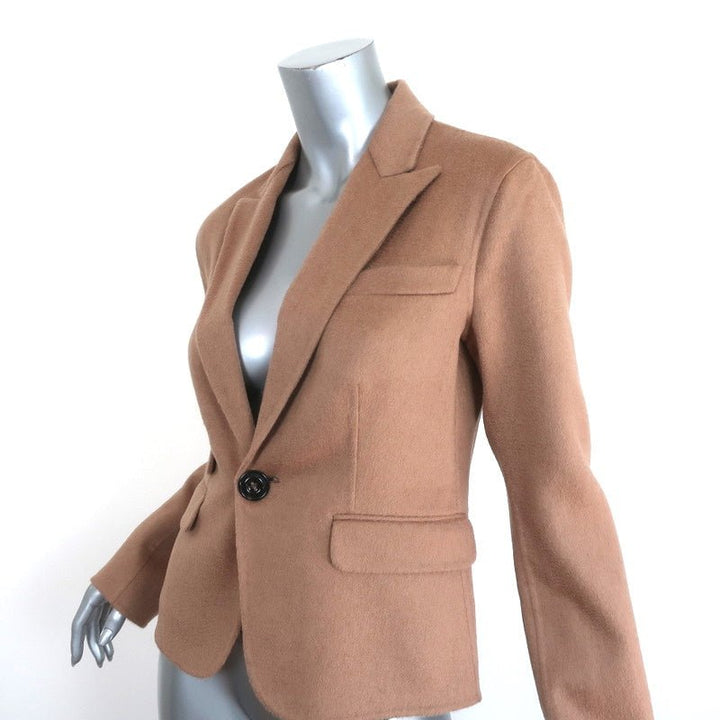 DSquared2 Camel Hair Blazer Brown Size 44 One-Button Jacket - Celebrity Owned