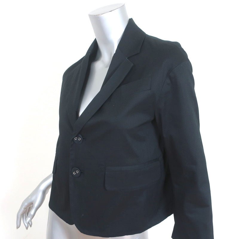 Dsquared2 Cropped Blazer Black Stretch Cotton Size 44 Two-Button Jacket - Celebrity Owned