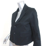 Dsquared2 Cropped Blazer Black Stretch Cotton Size 44 Two-Button Jacket - Celebrity Owned