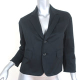 Dsquared2 Cropped Blazer Black Stretch Cotton Size 44 Two-Button Jacket - Celebrity Owned