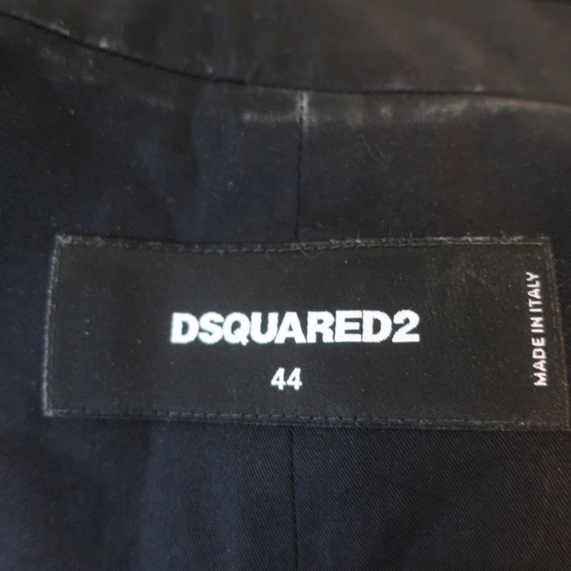 Dsquared2 Cropped Blazer Black Stretch Cotton Size 44 Two-Button Jacket - Celebrity Owned