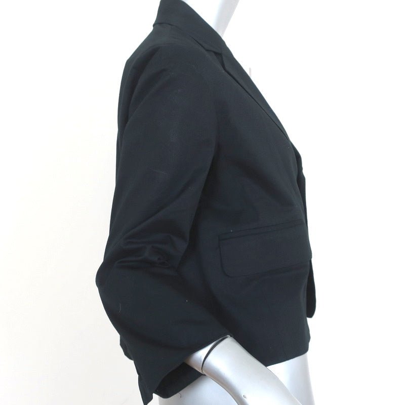 Dsquared2 Cropped Blazer Black Stretch Cotton Size 44 Two-Button Jacket - Celebrity Owned