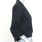 Dsquared2 Cropped Blazer Black Stretch Cotton Size 44 Two-Button Jacket - Celebrity Owned