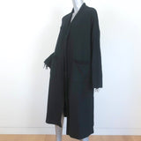 Elaine Kim Kimono Coat Renta Black Fleece Size Large Open Front Duster NEW - Celebrity Owned